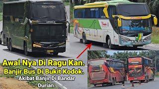 Banjir Bus Di Bukit Kodok.Akibat Banjir Di Jalan Bandar Durian,Bus Kesingan Kejar Lewat Bukit Kodok.