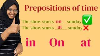 Prepositions of time . On,in,at in Malayalam |Aneesha nargees| #shorts