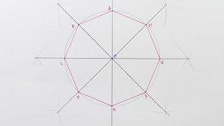 construct a Regular octagon inside a circle (Step-by-Step)