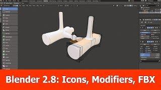 Blender 2.8 New Features : Icons, Modifiers & Fbx Export