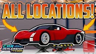 ALL 14 PART LOCATIONS For The New *CAR FACTORY HUNT* In Car Dealership Tycoon!! (Easy Walkthrough!)