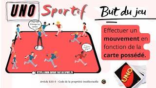 Règle du jeu du UNO SPORTIF -  jeux sportifs pour enfants