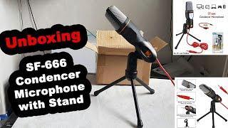 Unboxing - SF-666 Condenser Microphone with Desktop tripod Stand #podcast #mic #microphone #unboxing