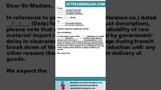 Letter to Customer for Delay of Supplying the Goods