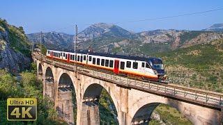 Railway line Belgrade - Bar  -  Trains in Montenegro July 2016 [4K]