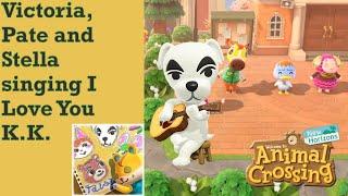 Villagers singing "I Love You - K.K. Slider" in Animal Crossing New Horizons