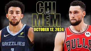 Chicago Bulls vs Memphis Grizzlies Full Game Highlights - October 12, 2024 | NBA Pre Season