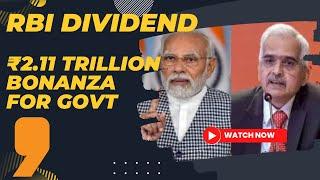 RBI Approved Dividend Of 2.11 Lak Crore Rupees to The Government | More Room For Welfare Schemes