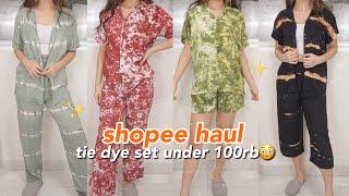 SHOPEE HAUL PIYAMA TIE DYE SET TERMURAH UNDER 100K GIMANA KUALITASNYA?? Indonesia