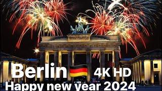 Happy new year 2024 from Berlin Germany  fireworks 4K HD video #youtube #trending