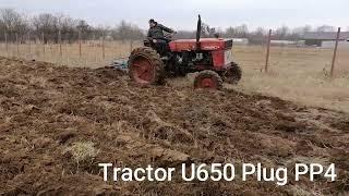 Ground plug, Tractor U650, La arat primăvara, plug PP4, Diy, #2