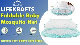 LifeKrafts Foldable Baby Mosquito Net Bottomless Bed Net for Infants for Safe & Easy Use