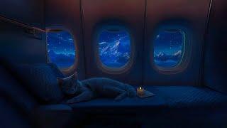 10 Hours Relax in Private Jet Luxury Cabin with Brown Noise and Soothing Equipment | Sleeping Cat