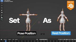 Set Current pose to Rest pose in blender Quick Tutorial