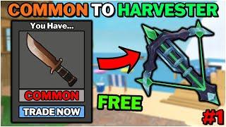 Common To Harvester Day #1 (MM2 Trading Challenge)