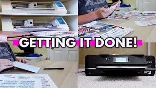 DAY IN THE LIFE OF AN ETSY STICKER SHOP OWNER | CUTTING STICKERS AND PACKAGING ORDERS