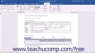 Word 2016 Tutorial Repeating Section Content Control Microsoft Training