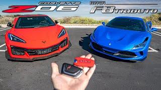 C8 Corvette Z06 v Ferrari F8 Tributo | The Battle You've Been Waiting For!