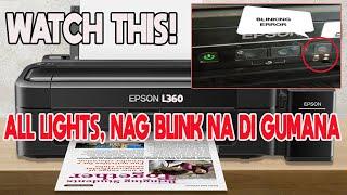 EPSON L360 PRINTER ALL LIGHTS BLINKING ERROR PROBLEM (FIXED)