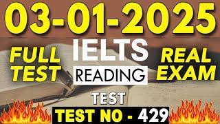 IELTS Reading Test 2025 with Answers | 03.01.2025 | Test No - 429