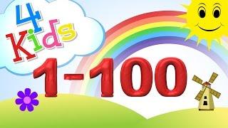 Zahlen lernen für Kinder von eins bis einhundert! Zählen von 1-100 (deutsch)