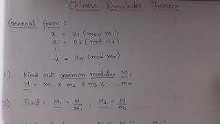 Chinese remainder theorem: example to find solution in set of equation | Chinese remainder solved eg