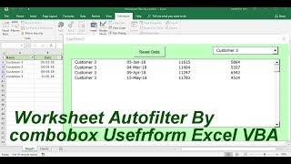 Worksheets Autofilter By combobox Userform Excel VBA