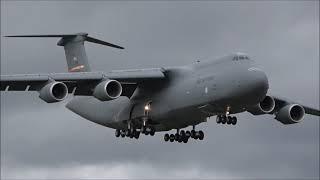 C 5M Galaxy tries to land in strong crosswinds at RAF Mildenhall, 30/10/2021. Reach 109, 87-0031.