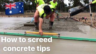 How to screed concrete tips