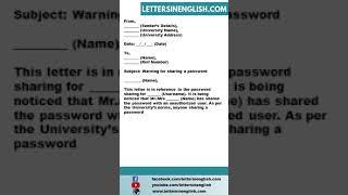 Sample Warning Letter from University for Password Sharing