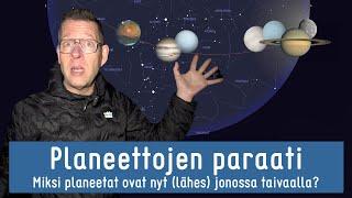 Mistä planeettojen paraati taivaalla johtuu?