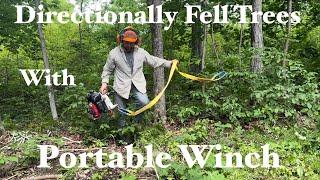 #209 Using the Portable Winch to Directionally Fell Trees Away from HOUSE
