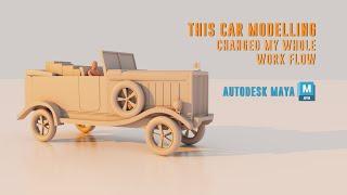 Autodesk Maya 3D rolls royce Old Model Car Modelling in Cartoon Style,Car 3d modelling Full Tutorial