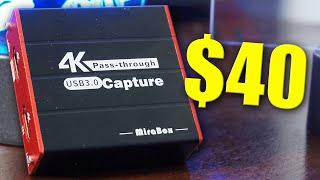$40 Budget Capture Card! MiraBox USB 3.0 1080p 60fps Capture Card with 4k Passthrough!