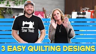 3 EASY Free Motion Quilting Designs for Beginners | Learning the Longarm