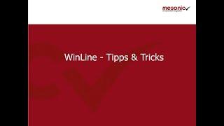 mesonic WinLine – Wussten Sie schon …? (Tipps & Tricks)