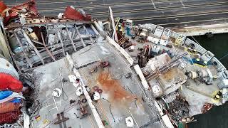 Close up inspection of the Dali ship that took down the Key Bridge. (currently at Port of Baltimore)