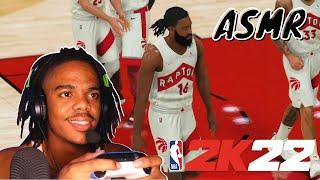 ASMR playing NBA 2K22 MyCareer | controller sounds & gum chewing