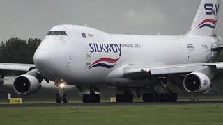 Silkway West Airlines  Boeing 747-400F Take Off At Schiphol AMS 36L