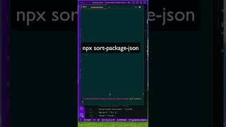 Sort package.json with only one command #shorts