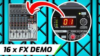 Behringer Xenyx Q1204USB Audio Effects Demo - All 16 FX Test