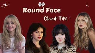 Round face Glow up Tips  || [Hairstyle + Makeup + Glasses + Natural glow]