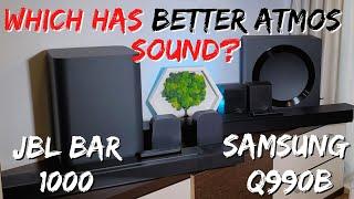 JBL BAR 1000 VS Samsung Q990B - Which Soundbar has better ATMOS Sound?