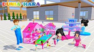 Rumah Mainan Boneka Barbie dan Ken Baru Pink Biru  | Titan Hara n Celine Nangis  | Sakura School