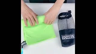 Quick Dry Sweat Absorbing Customizable Gym Sport Travel Microfiber Towel With Mesh Bag