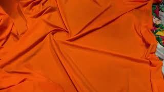 Solid Orange Color Nylon Lycra Spandex Fabric 4 Way Strech By Yard