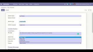 Onemate Theme - Cookie Notice Odoo