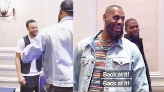 LeBron James Emotional Greeting Stephen Curry & Kevin Durant At Team USA Training Camp 2024!