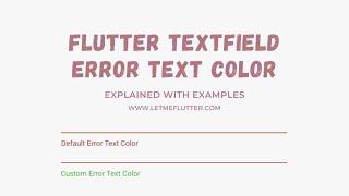 Flutter Textfield Error Text Color | Flutter Tutorial | Flutter For Beginners