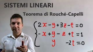 Sistemi lineari , teorema di Rouché Capelli .Esercizi svolti . Algebra lineare .